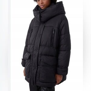 Zara Women’s  Black Puffer  TRF Heat  PWR  Extreme Oversized Hooded Size S